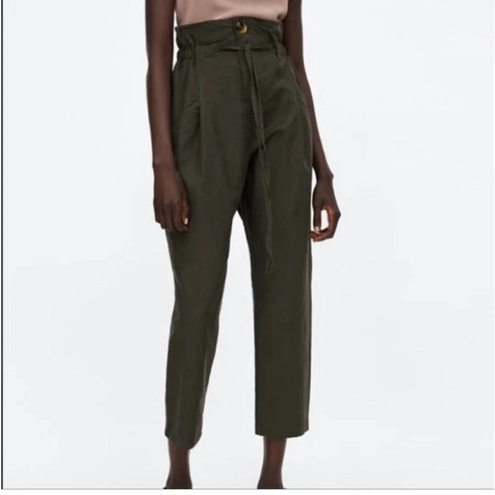 Zara Paperbag Linen Pants